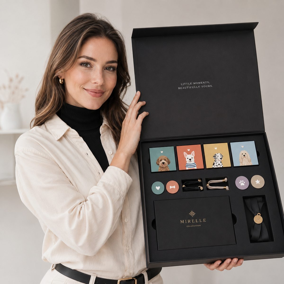 Unboxing eines Firmengeschenks: Magnetbox mit passgenauem Inlay wird präsentiert
